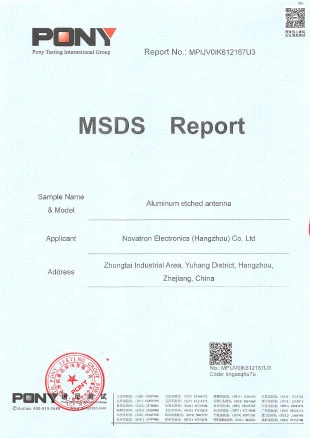msds aluminum etched antenna